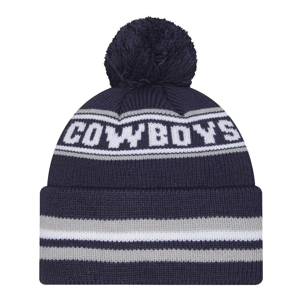 Dallas Cowboys New Era Youth Classic Cuffed Knit Hat with Pom Navy | NFL