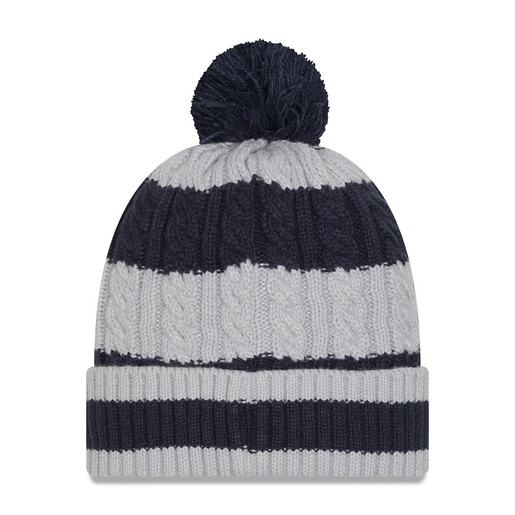 Dallas Cowboys New Era Women's Braided Cuffed Knit Hat with Pom Navy | NFL