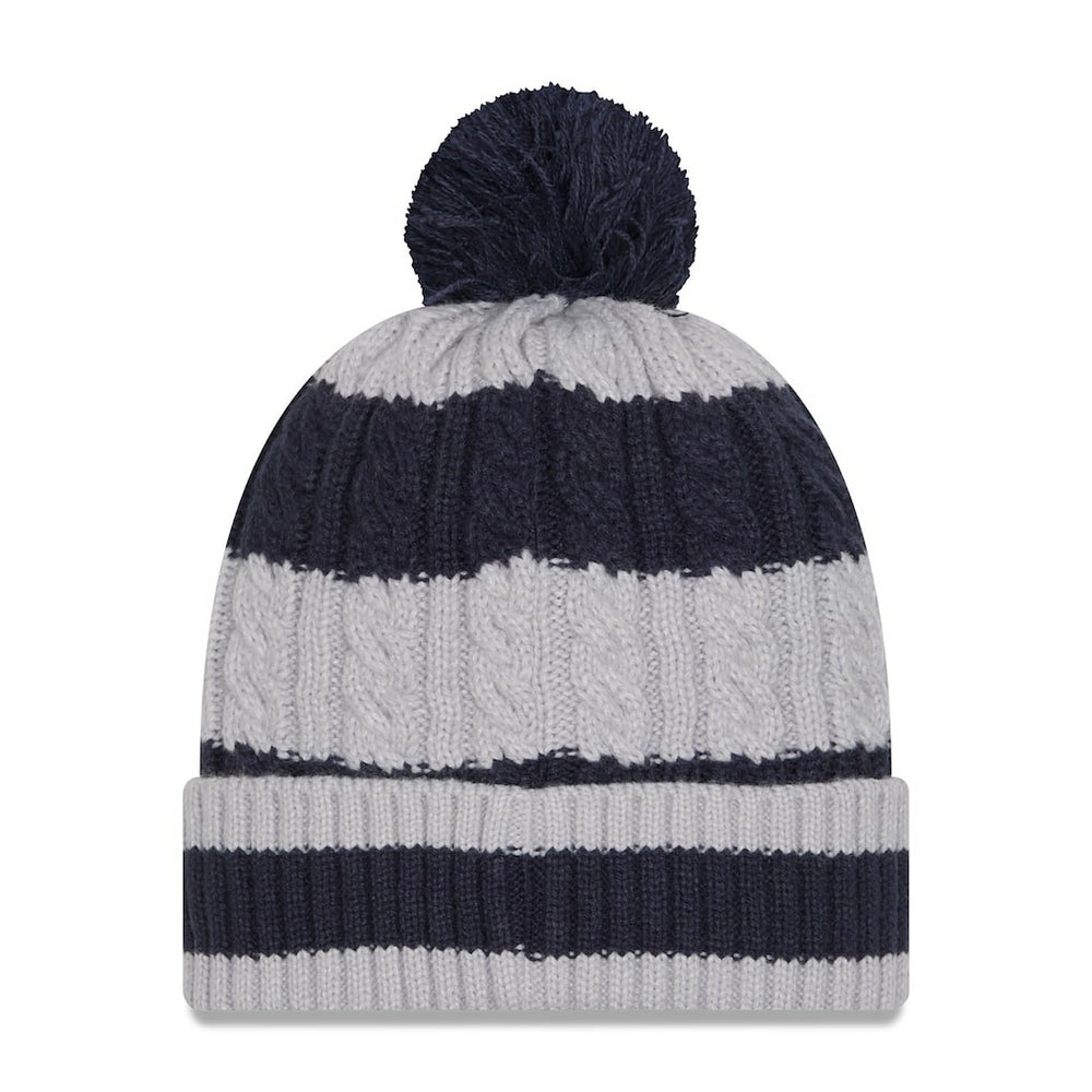 Dallas Cowboys New Era Women's Braided Cuffed Knit Hat with Pom Navy | NFL