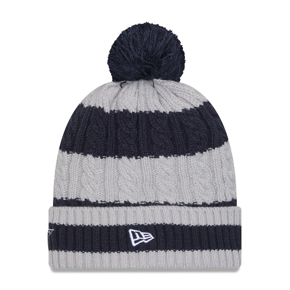 Dallas Cowboys New Era Women's Braided Cuffed Knit Hat with Pom Navy | NFL