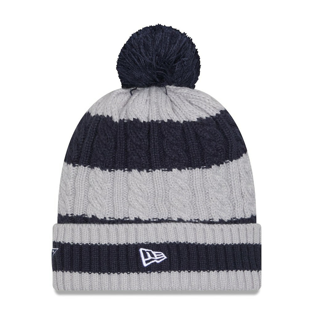 Dallas Cowboys New Era Women's Braided Cuffed Knit Hat with Pom Navy | NFL