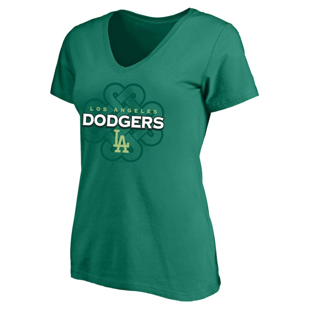 Los Angeles Dodgers Profile Women's Plus Size Celtic V-Neck T-Shirt - MLB