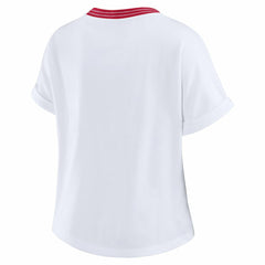 Arizona Cardinals WEAR by Erin Andrews Women's Cropped Center Stripe Dolman T-Shirt White | NFL