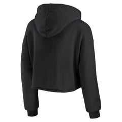 Atlanta Falcons WEAR by Erin Andrews Women's Domestic Cropped Pullover Hoodie Black | NFL