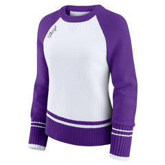 Minnesota Vikings WEAR by Erin Andrews Women's Colorblock Raglan Sweater White/Purple | NFL