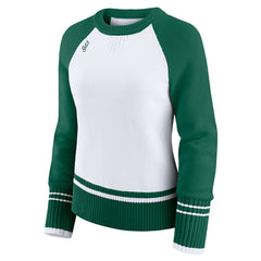 New York Jets WEAR by Erin Andrews Women's Colorblock Raglan Sweater White/Green | NFL