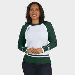 Green Bay Packers WEAR by Erin Andrews Women's Colorblock Raglan Sweater White/Green | NFL
