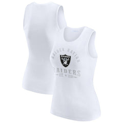 Las Vegas Raiders WEAR by Erin Andrews Women's Ribbed Graphic Tank Top White | NFL