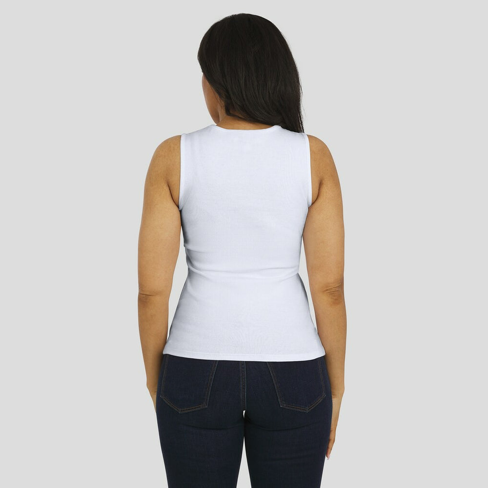 Miami Dolphins WEAR by Erin Andrews Women's Ribbed Graphic Tank Top White | NFL