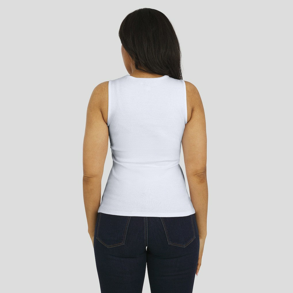 New Orleans Saints WEAR by Erin Andrews Women's Ribbed Graphic Tank Top White | NFL
