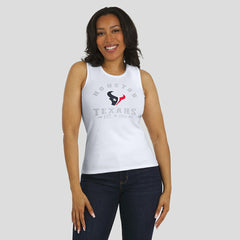 Houston Texans WEAR by Erin Andrews Women's Ribbed Graphic Tank Top White | NFL