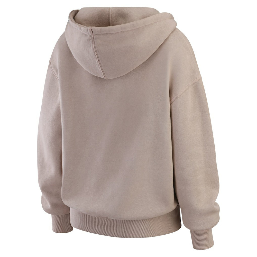 Miami Dolphins WEAR by Erin Andrews Women's Washed Pullover Crewdie Tan | NFL
