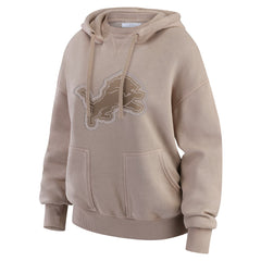 Detroit Lions WEAR by Erin Andrews Women's Washed Pullover Crewdie Tan | NFL
