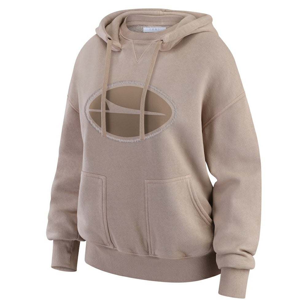 New York Jets WEAR by Erin Andrews Women's Washed Pullover Crewdie Tan | NFL