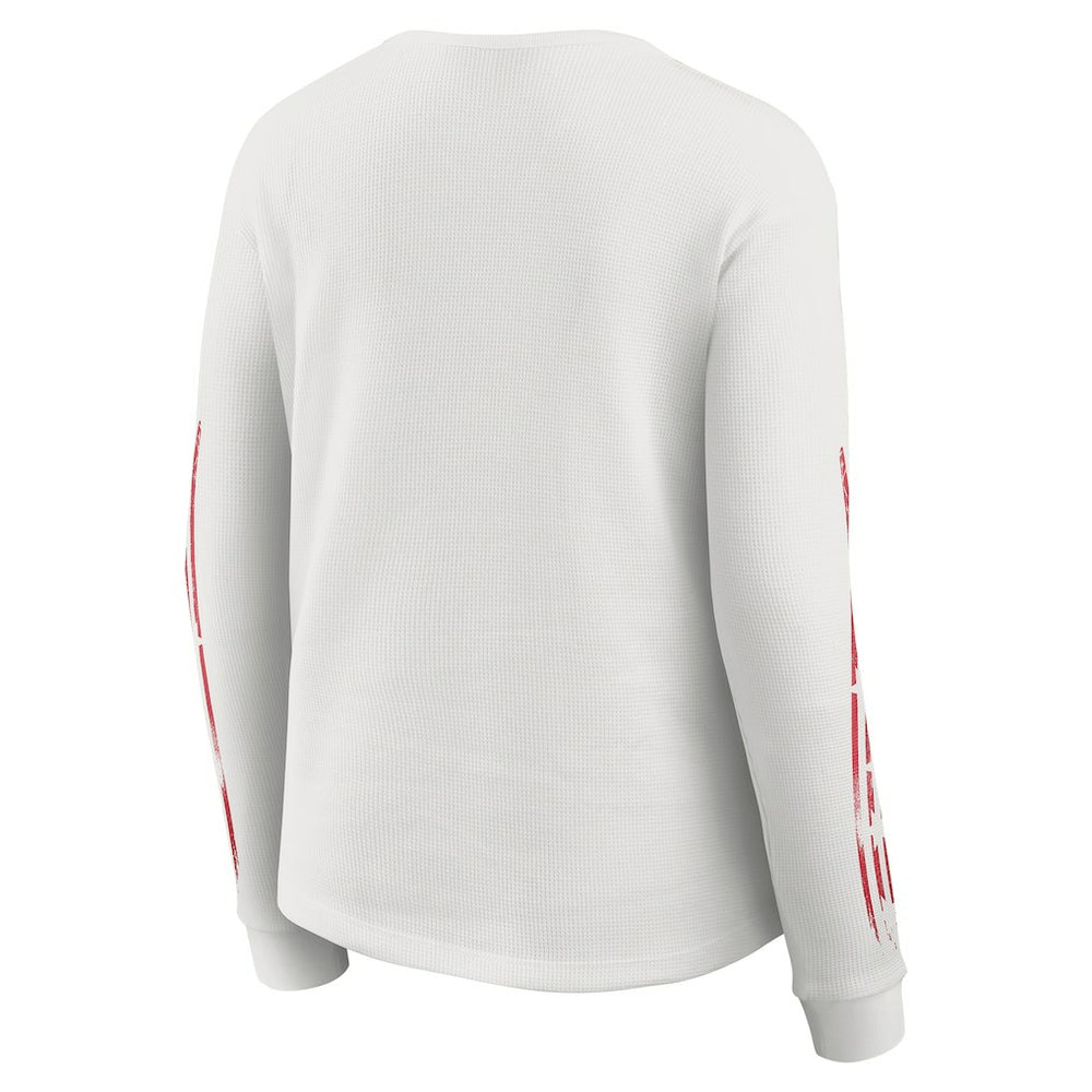 Kansas City Chiefs WEAR by Erin Andrews Women's Graphic Waffle Long-Sleeve T-Shirt White | NFL