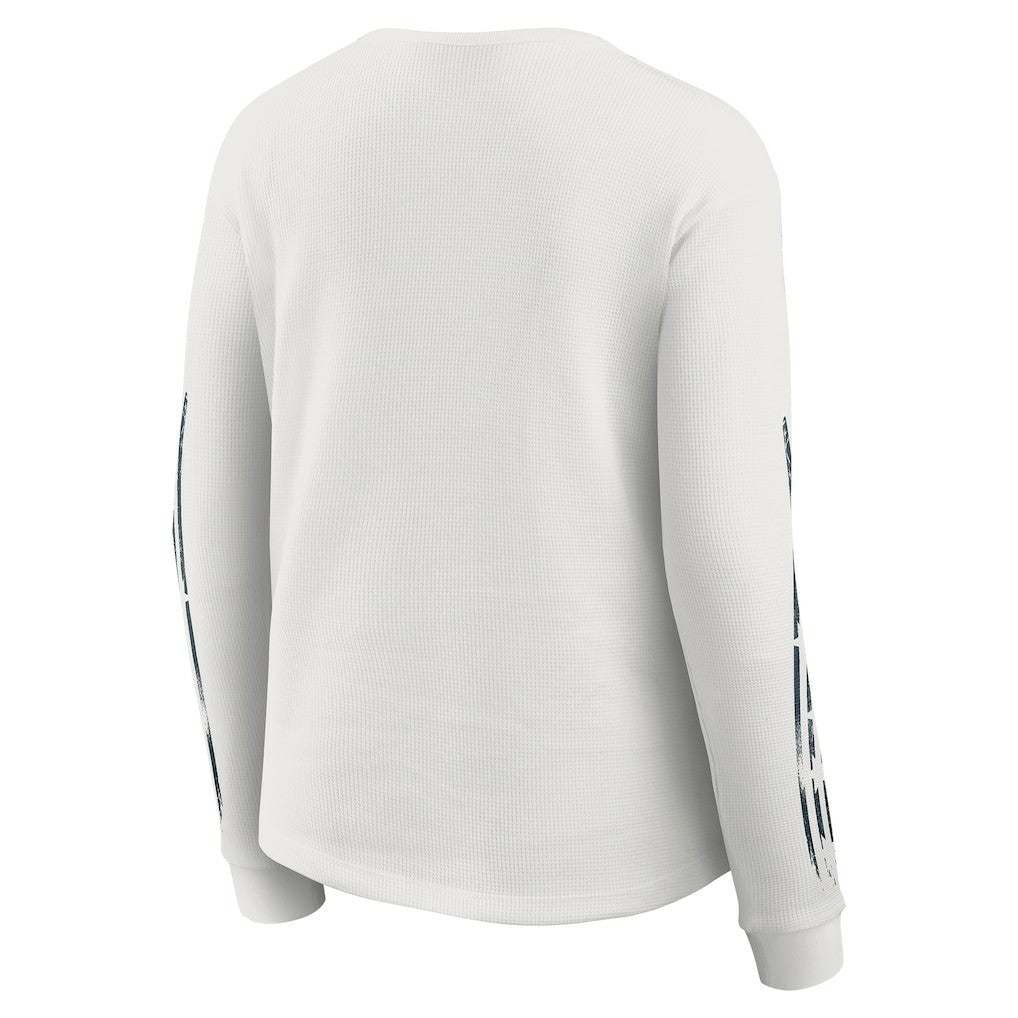 Chicago Bears WEAR by Erin Andrews Women's Graphic Waffle Long-Sleeve T-Shirt White | NFL