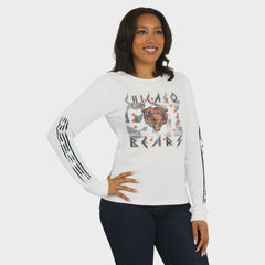 Chicago Bears WEAR by Erin Andrews Women's Graphic Waffle Long-Sleeve T-Shirt White | NFL