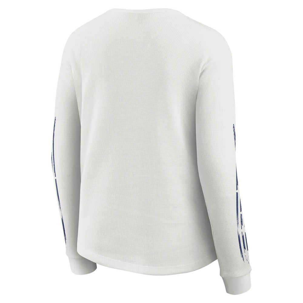 New York Giants WEAR by Erin Andrews Women's Graphic Waffle Long-Sleeve T-Shirt White | NFL