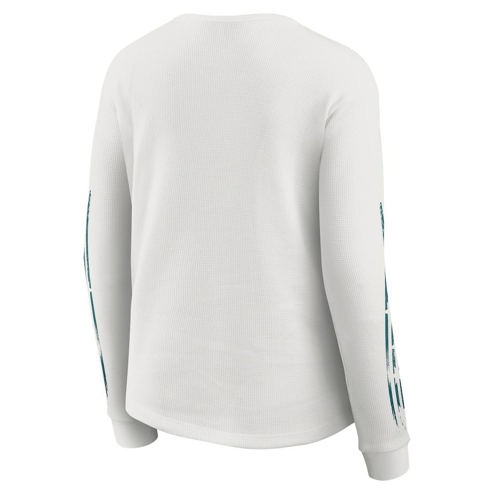 Philadelphia Eagles WEAR by Erin Andrews Women's Graphic Waffle Long-Sleeve T-Shirt White | NFL