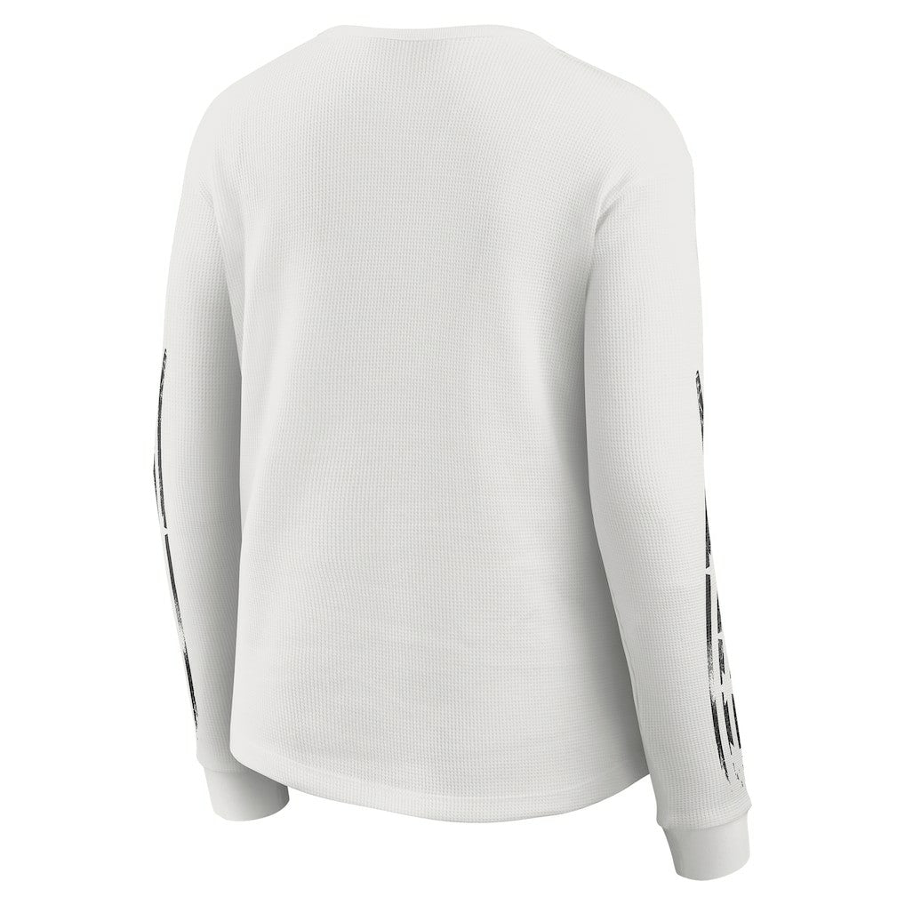 Las Vegas Raiders WEAR by Erin Andrews Women's Graphic Waffle Long-Sleeve T-Shirt White | NFL