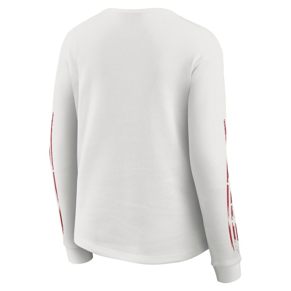 San Francisco 49ers WEAR by Erin Andrews Women's Graphic Waffle Long-Sleeve T-Shirt White | NFL