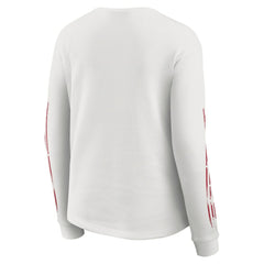 San Francisco 49ers WEAR by Erin Andrews Women's Graphic Waffle Long-Sleeve T-Shirt White | NFL