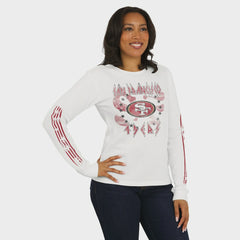 San Francisco 49ers WEAR by Erin Andrews Women's Graphic Waffle Long-Sleeve T-Shirt White | NFL