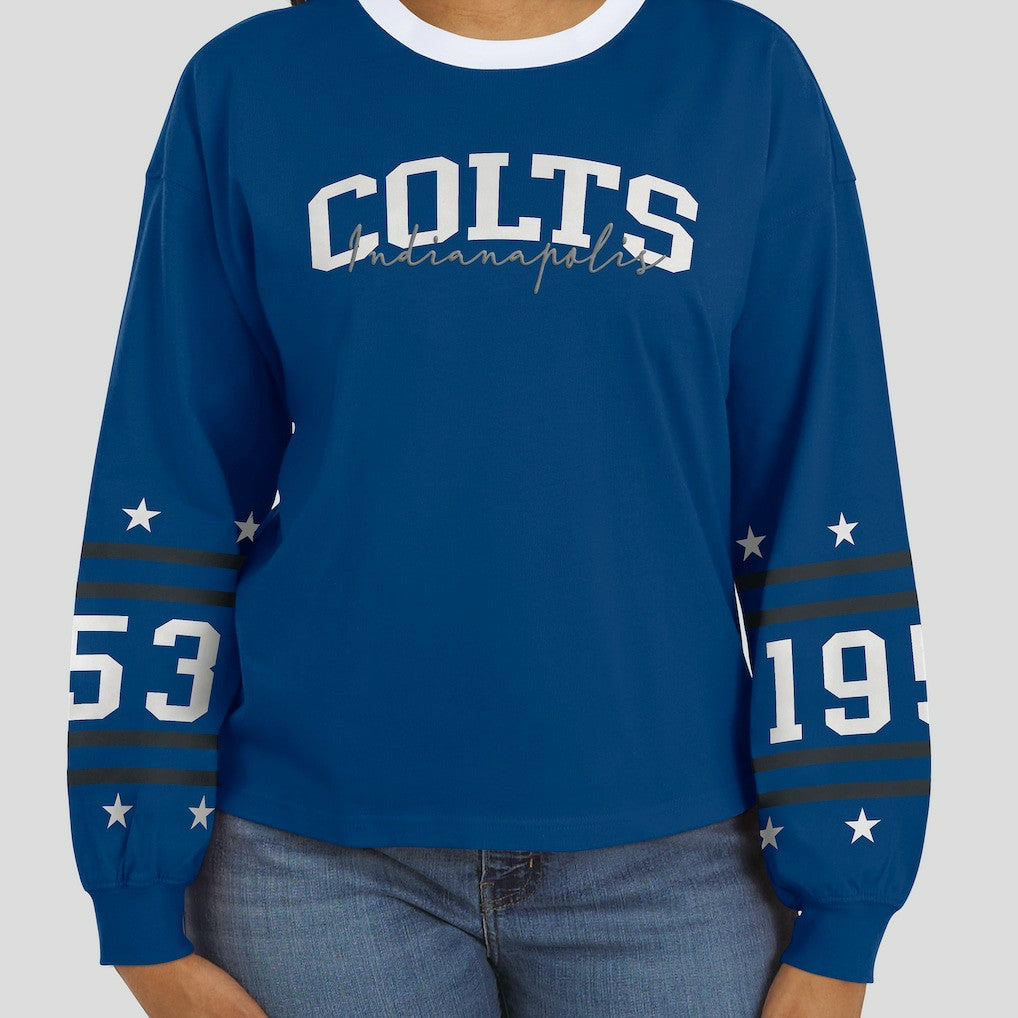 Indianapolis Colts WEAR by Erin Andrews Women's Sport Long-Sleeve T-Shirt Royal | NFL