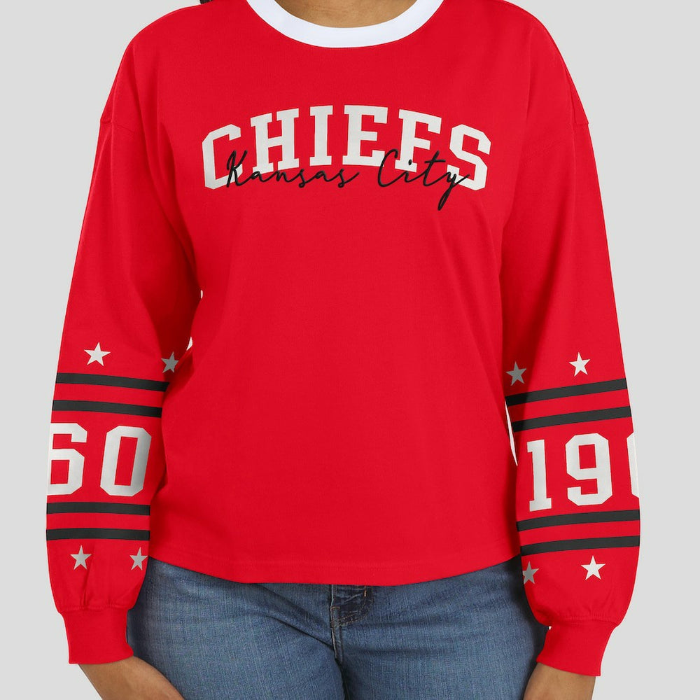 Kansas City Chiefs WEAR by Erin Andrews Women's Sport Long-Sleeve T-Shirt Red | NFL