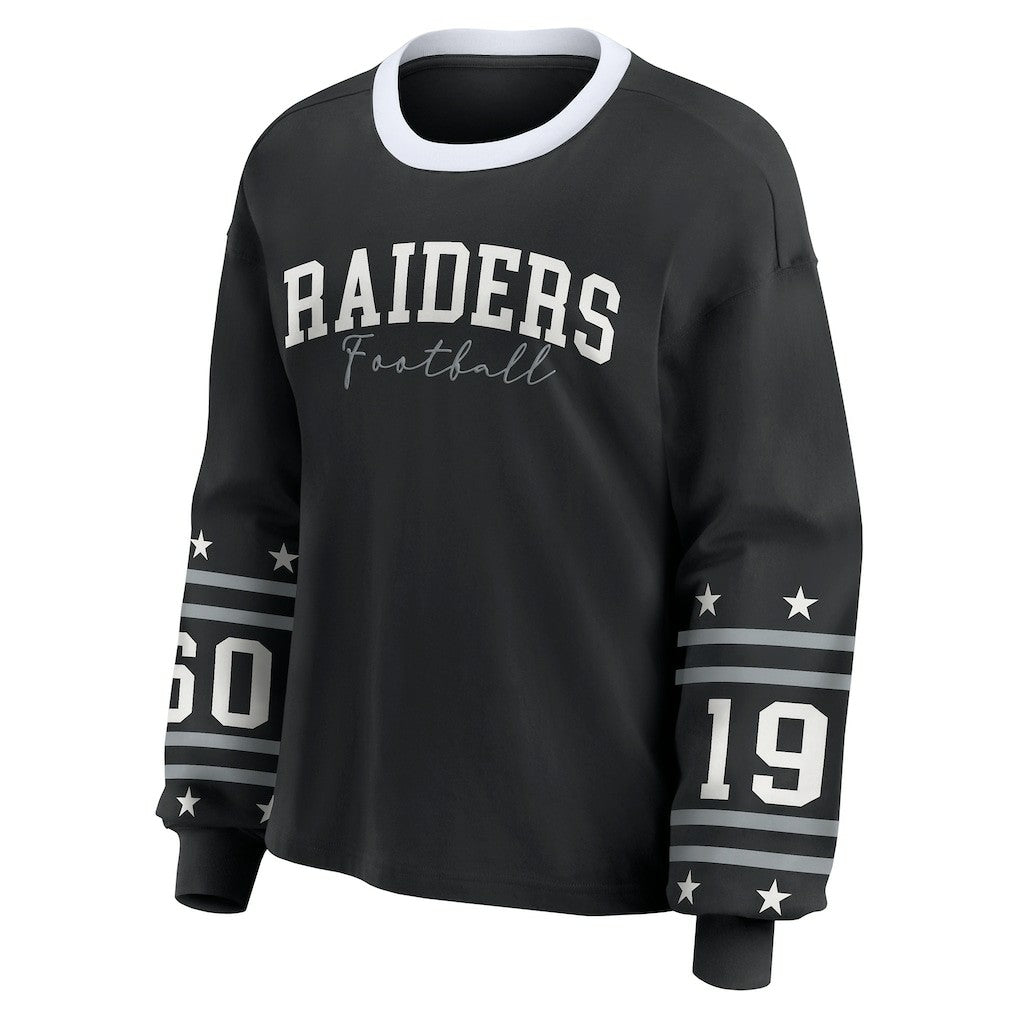 Las Vegas Raiders WEAR by Erin Andrews Women's Sport Long-Sleeve T-Shirt Black | NFL