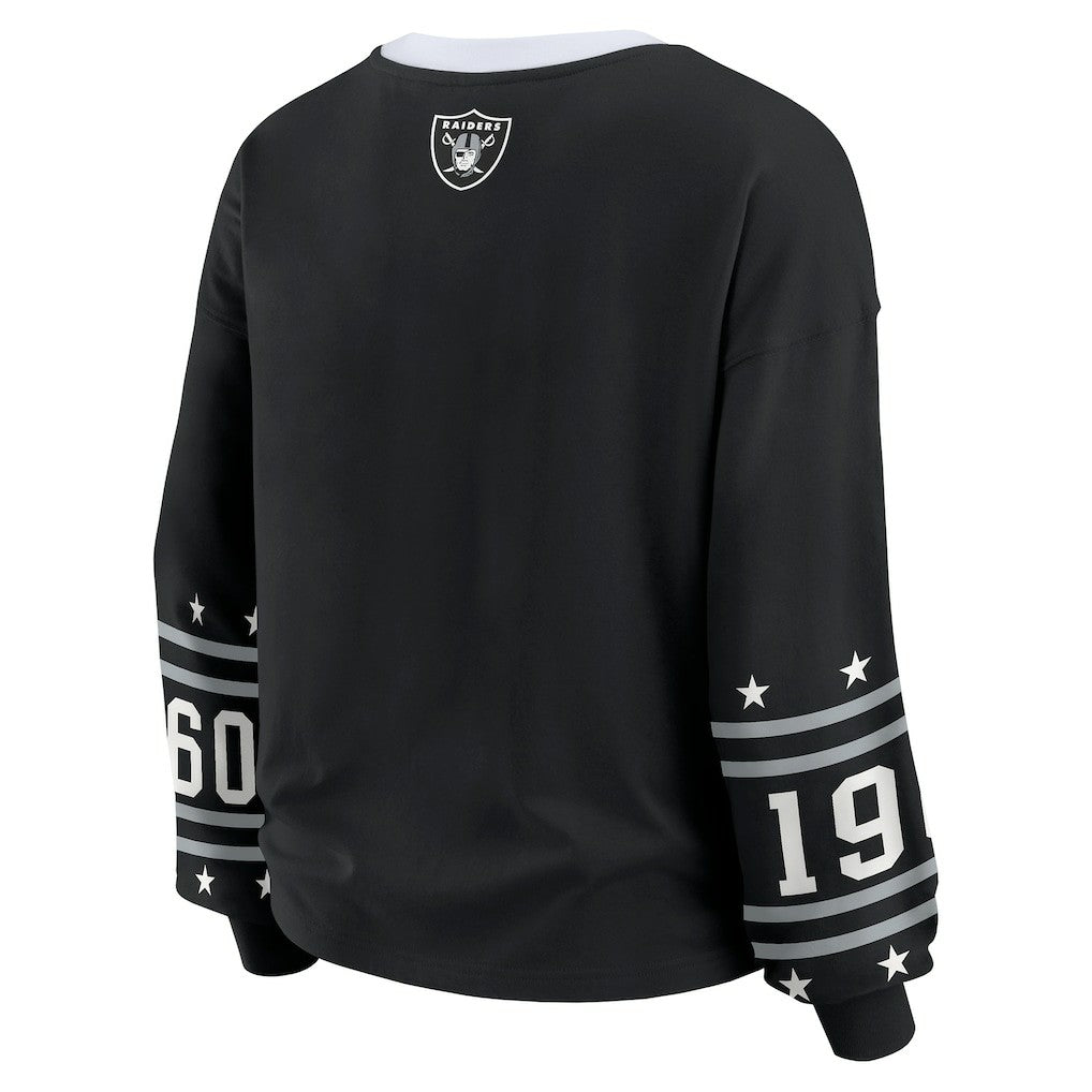 Las Vegas Raiders WEAR by Erin Andrews Women's Sport Long-Sleeve T-Shirt Black | NFL