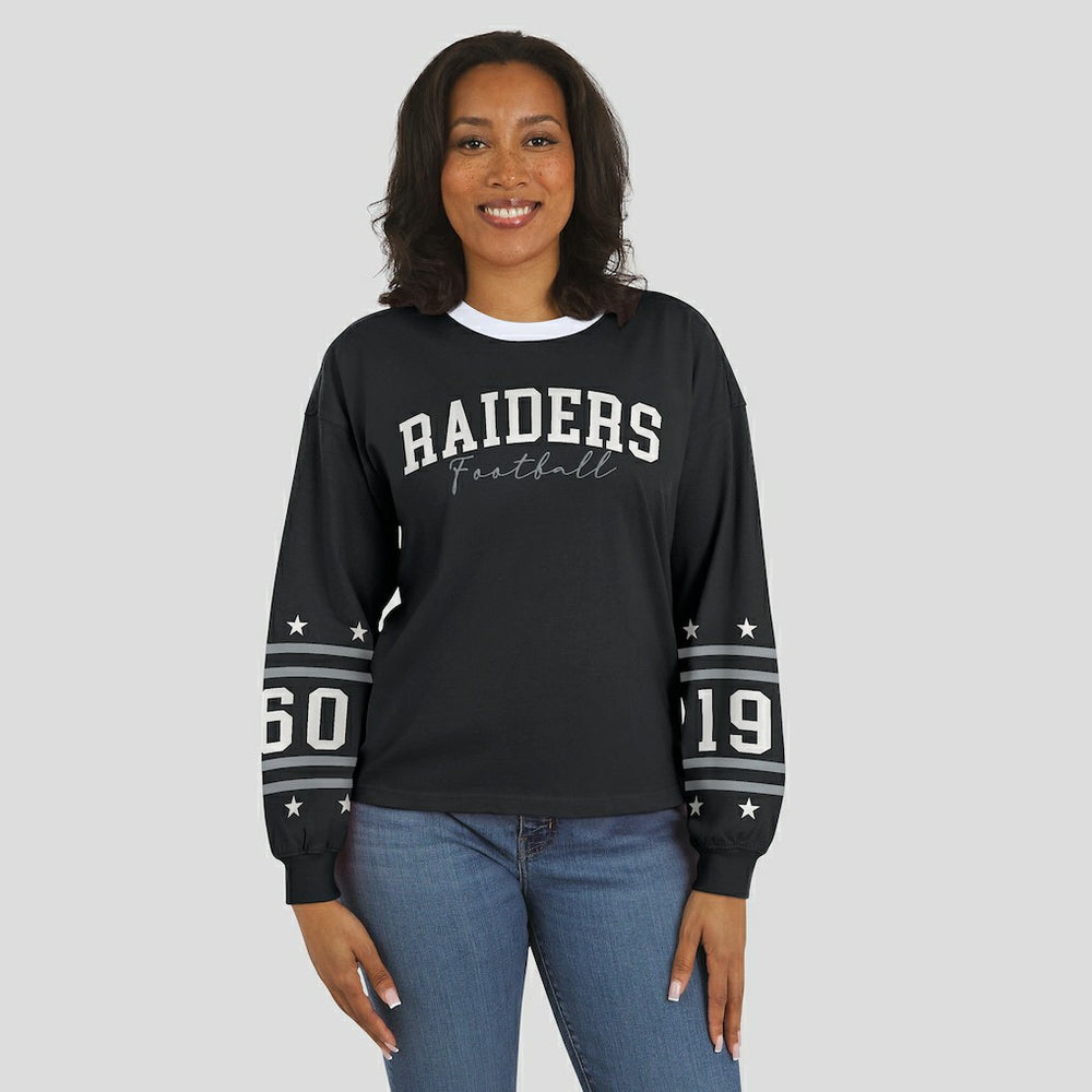 Las Vegas Raiders WEAR by Erin Andrews Women's Sport Long-Sleeve T-Shirt Black | NFL