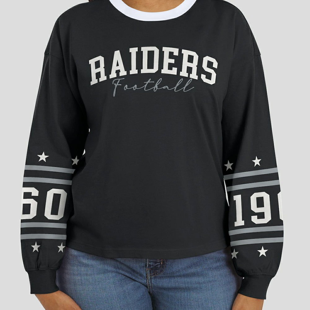 Las Vegas Raiders WEAR by Erin Andrews Women's Sport Long-Sleeve T-Shirt Black | NFL