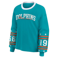 Miami Dolphins WEAR by Erin Andrews Women's Sport Long-Sleeve T-Shirt Aqua | NFL