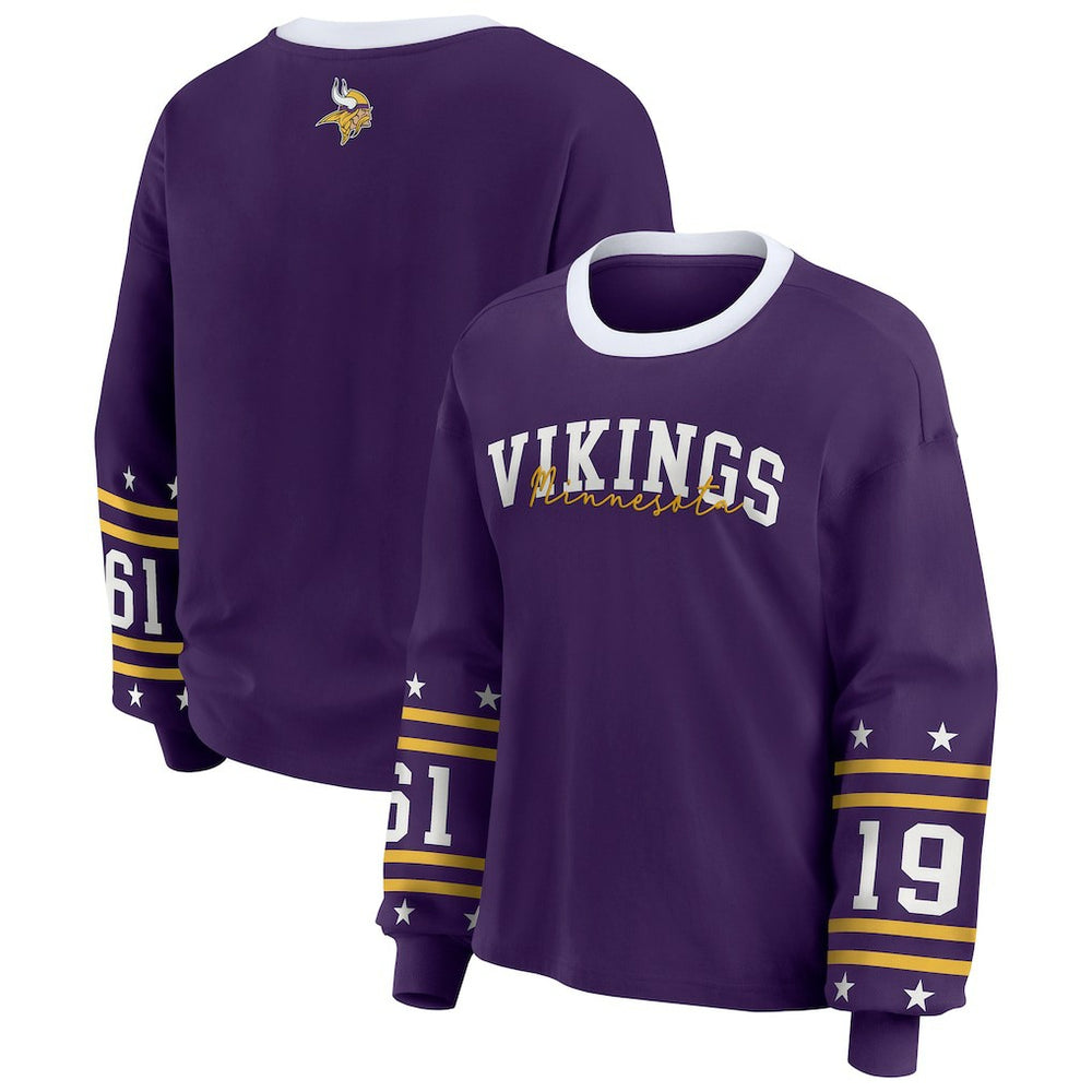 Minnesota Vikings WEAR by Erin Andrews Women's Sport Long-Sleeve T-Shirt Purple | NFL