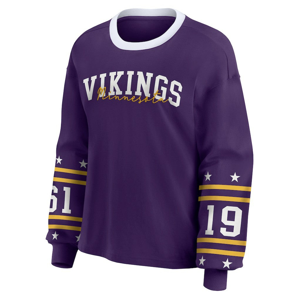 Minnesota Vikings WEAR by Erin Andrews Women's Sport Long-Sleeve T-Shirt Purple | NFL