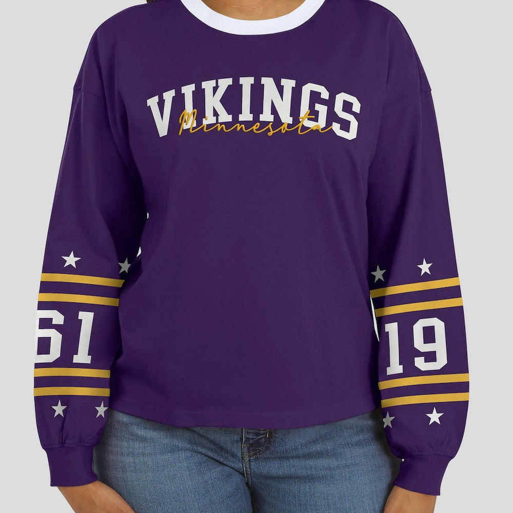 Minnesota Vikings WEAR by Erin Andrews Women's Sport Long-Sleeve T-Shirt Purple | NFL