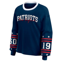 New England Patriots WEAR by Erin Andrews Women's Sport Long-Sleeve T-Shirt Navy | NFL