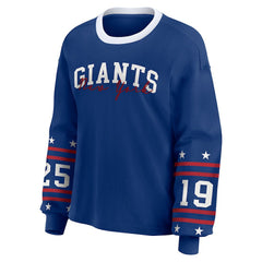 New York Giants WEAR by Erin Andrews Women's Sport Long-Sleeve T-Shirt Royal | NFL