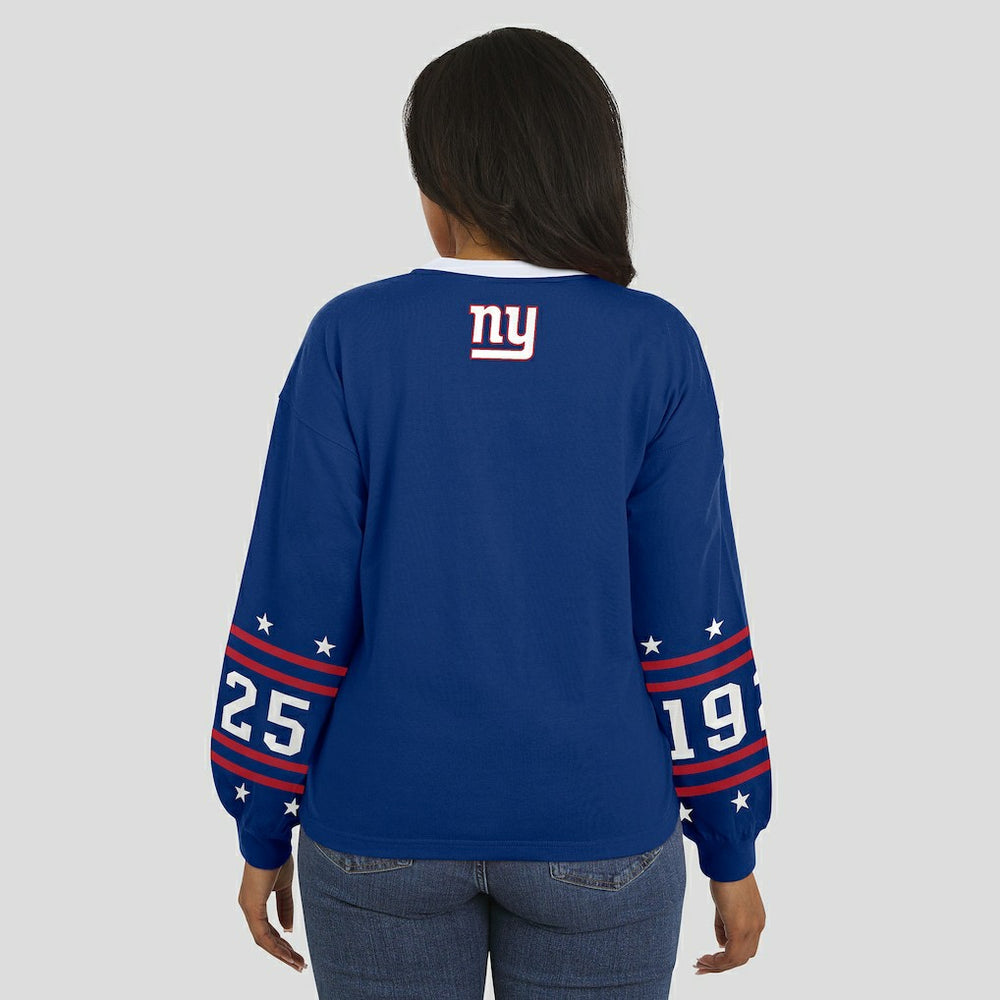 New York Giants WEAR by Erin Andrews Women's Sport Long-Sleeve T-Shirt Royal | NFL