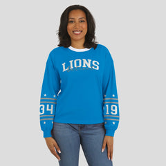 Detroit Lions WEAR by Erin Andrews Women's Sport Long-Sleeve T-Shirt Blue | NFL