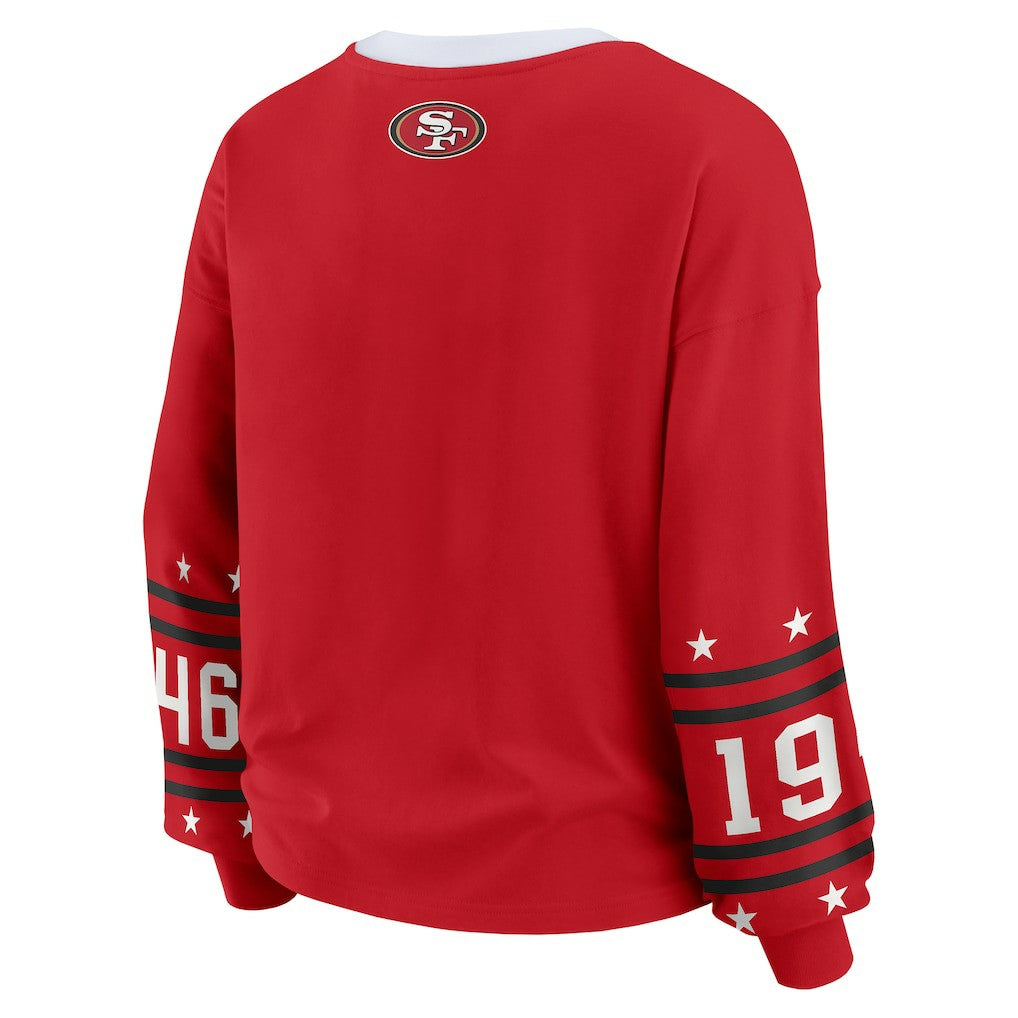San Francisco 49ers WEAR by Erin Andrews Women's Sport Long-Sleeve T-Shirt Scarlet | NFL