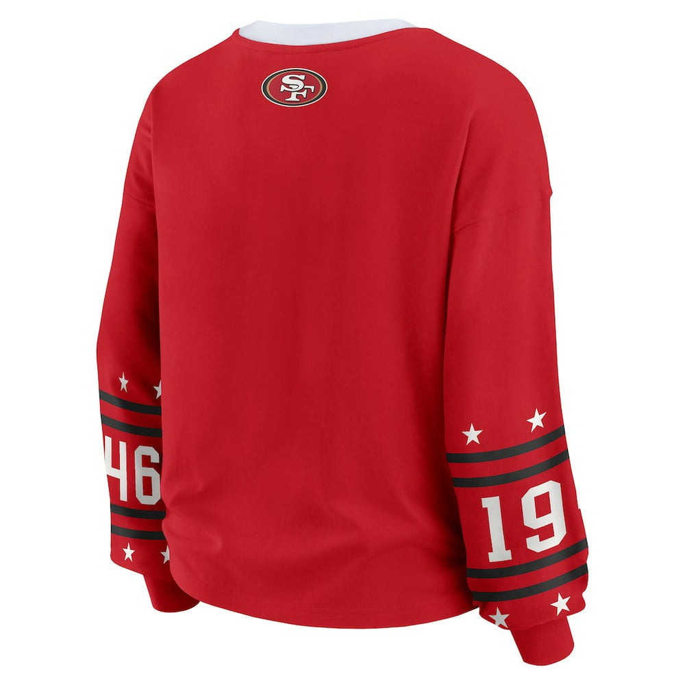 San Francisco 49ers WEAR by Erin Andrews Women's Sport Long-Sleeve T-Shirt Scarlet | NFL