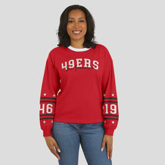 San Francisco 49ers WEAR by Erin Andrews Women's Sport Long-Sleeve T-Shirt Scarlet | NFL