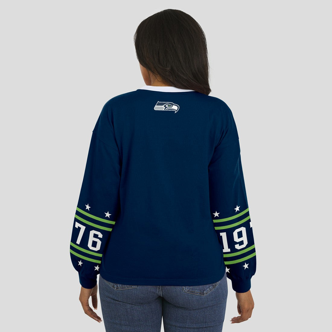 Seattle Seahawks WEAR by Erin Andrews Women's Sport Long-Sleeve T-Shirt College Navy | NFL