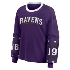 Baltimore Ravens WEAR by Erin Andrews Women's Sport Long-Sleeve T-Shirt Purple | NFL