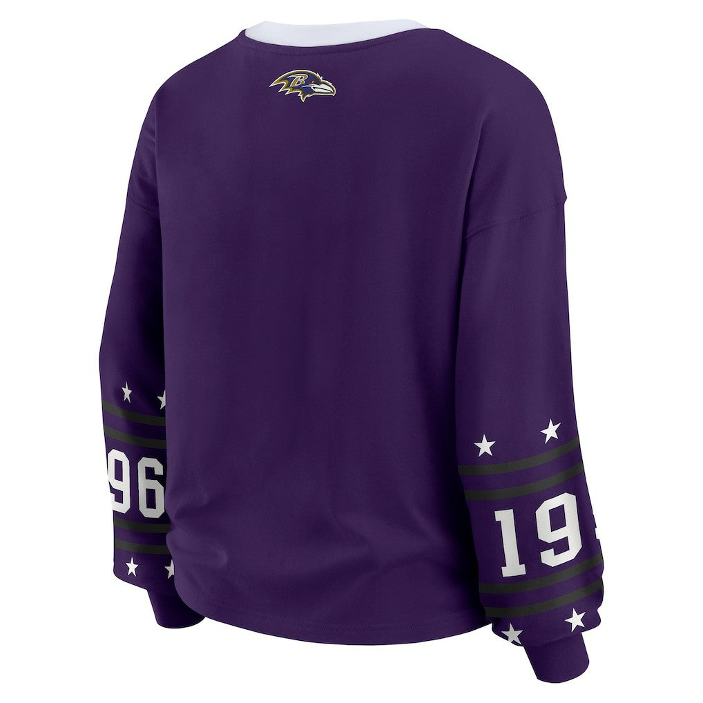 Baltimore Ravens WEAR by Erin Andrews Women's Sport Long-Sleeve T-Shirt Purple | NFL