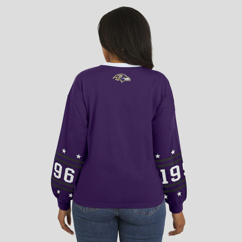 Baltimore Ravens WEAR by Erin Andrews Women's Sport Long-Sleeve T-Shirt Purple | NFL
