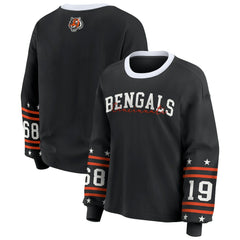 Cincinnati Bengals WEAR by Erin Andrews Women's Sport Long-Sleeve T-Shirt Black | NFL