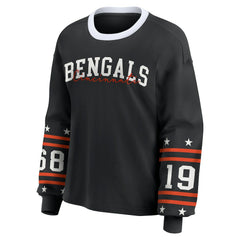 Cincinnati Bengals WEAR by Erin Andrews Women's Sport Long-Sleeve T-Shirt Black | NFL